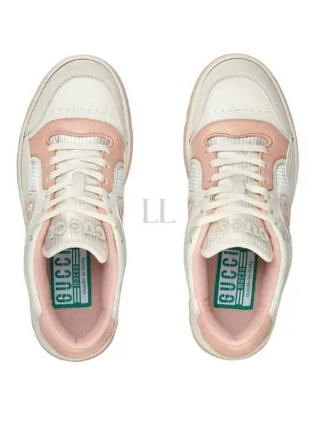 MAC80 Leather Low-Top Sneakers Pink White - GUCCI - BALAAN 2