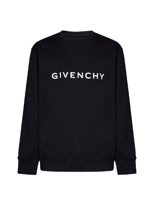 Logo Print Cotton Sweatshirt Black - GIVENCHY - BALAAN 2