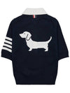 Cotton 4-Bar Hector Polo T- Shirt Navy - THOM BROWNE - BALAAN 4