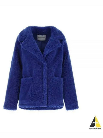 Stand Studio Women s Fake Shearling Jacket Blue 61183 9040 - STAND STUDIO - BALAAN 1