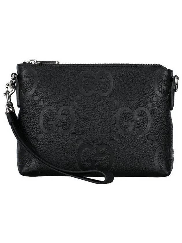 Jumbo GG Leather Messenger Cross Bag Black - GUCCI - BALAAN 2