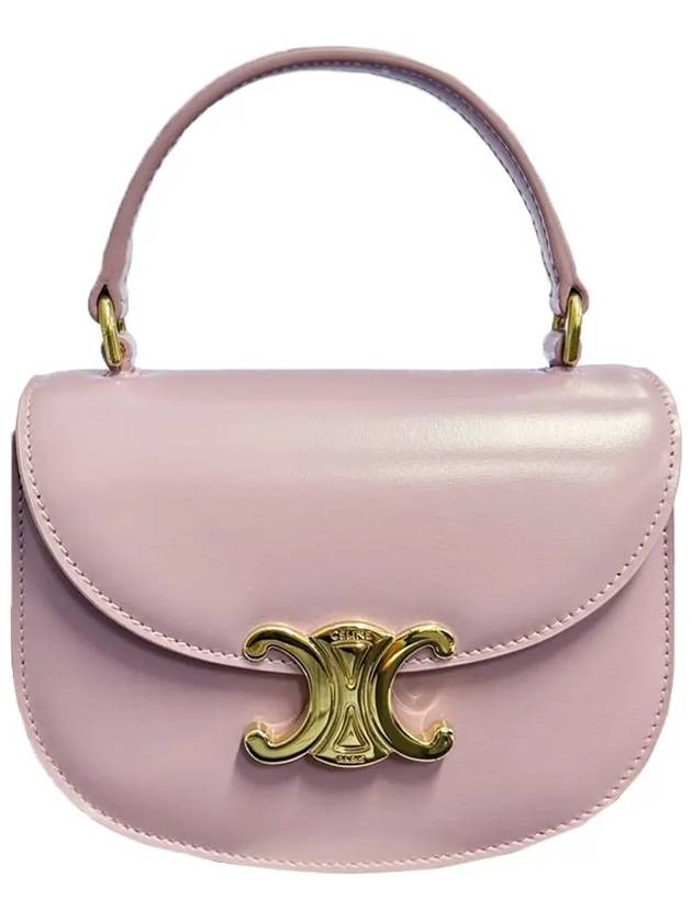 Besace Clea Triomphe Small Shiny Calfskin Tote Bag Petal - CELINE - BALAAN 3