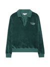 Sports Velor Polo Sweatshirt Green - SPORTY & RICH - BALAAN 1