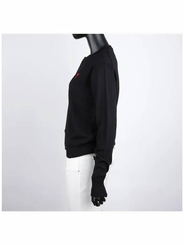 De Coeur Crew Neck Cardigan Black - AMI - BALAAN 4