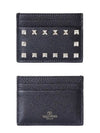 Rockstud leather card wallet black - VALENTINO - BALAAN 3