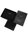 Tiny Monogram Shiny Leather Card Case Black - SAINT LAURENT - BALAAN 6