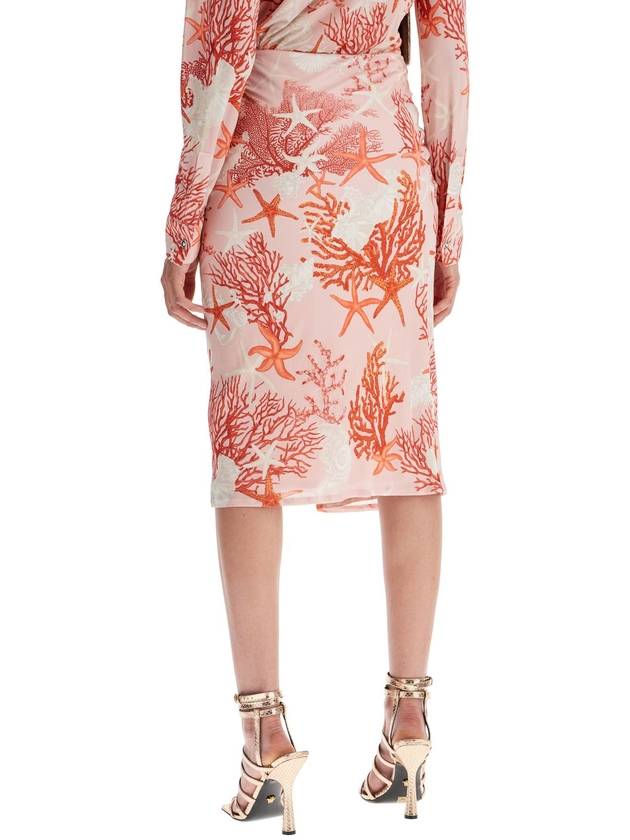 Sea life print midi skirt 10164211A11713 - VERSACE - BALAAN 4