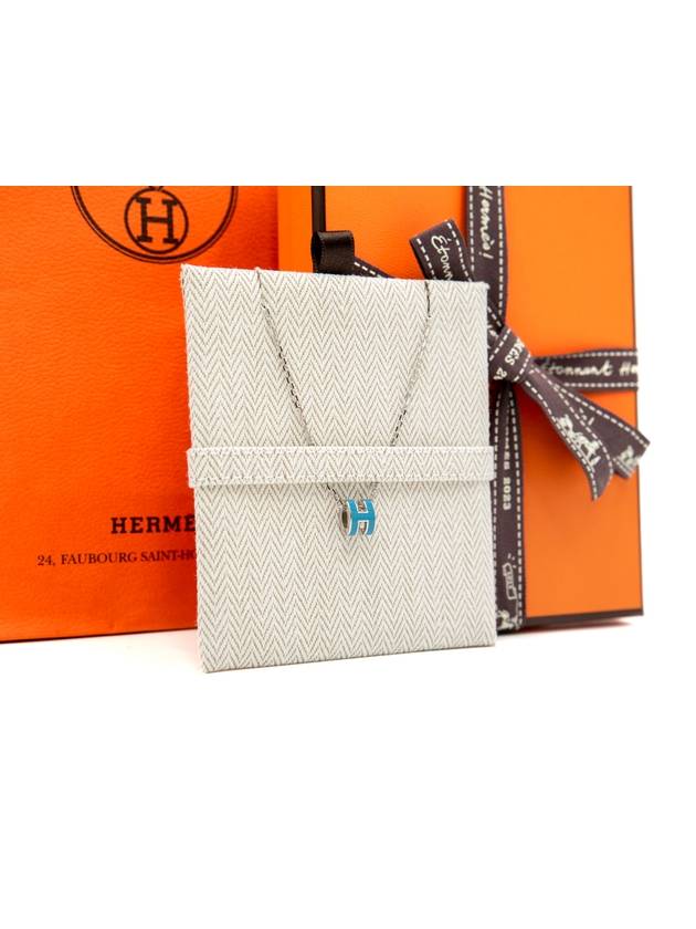 Mini Pop H Pendant Necklace Silver - HERMES - BALAAN 4