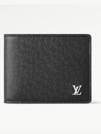 Multiple Taiga Leather Half Wallet Black - LOUIS VUITTON - BALAAN 2