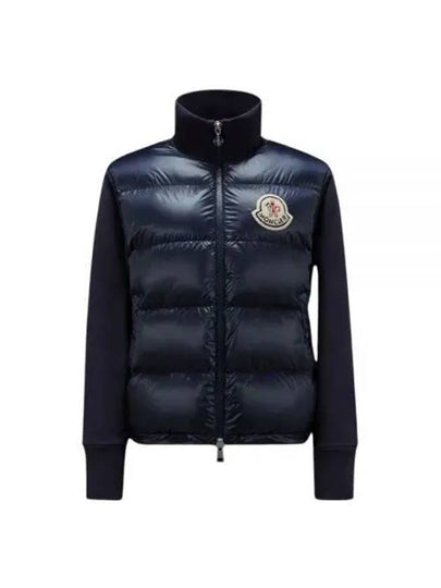 Logo Patch Knit Padded Zip-up Jacket Navy - MONCLER - BALAAN 2