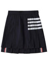 4 Bar Plain Weave Mini Pleated Skirt Navy - THOM BROWNE - BALAAN 3