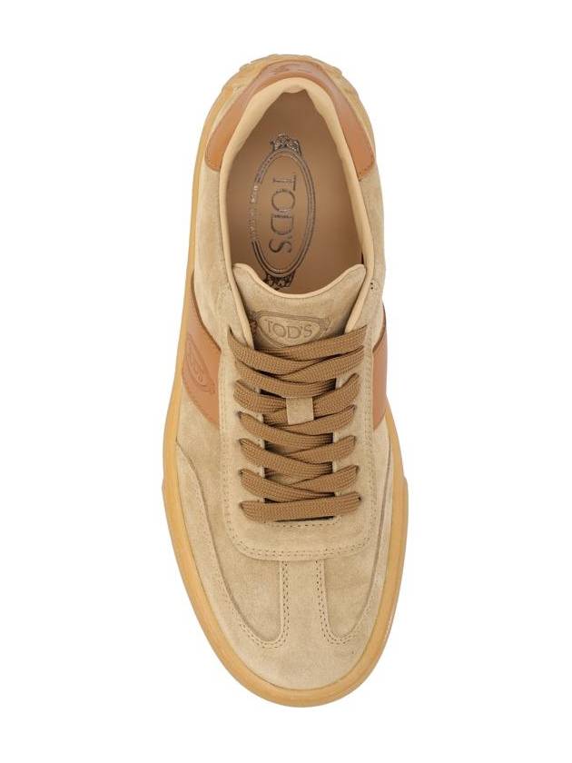 Embossing Logo Suede Low Top Sneakers Brown - TOD'S - BALAAN 5