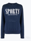 Graphic Print Cotton Sweatshirt Navy - SPORTY & RICH - BALAAN 2