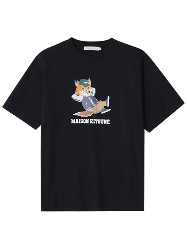 Dressed Fox Easy Logo Printed Cotton T-Shirt Black - MAISON KITSUNE - BALAAN 5