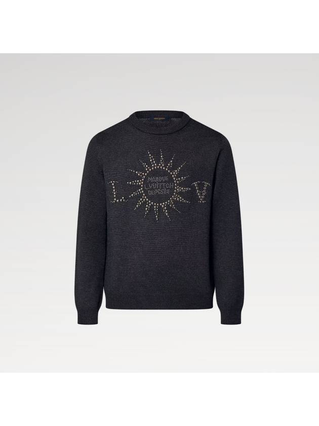 Men s Embellished Long Sleeved Merino Wool Crewneck - LOUIS VUITTON - BALAAN 1