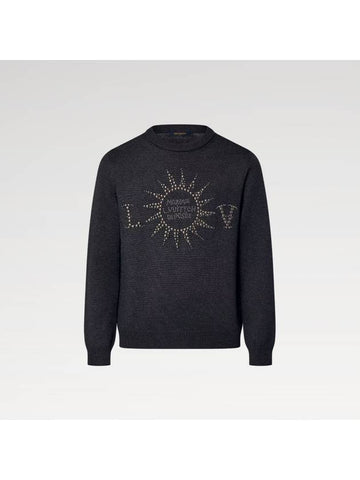 Men s Embellished Long Sleeved Merino Wool Crewneck - LOUIS VUITTON - BALAAN 1