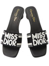 Dway Embroidered Cotton Slide Heels Black - DIOR - BALAAN 3