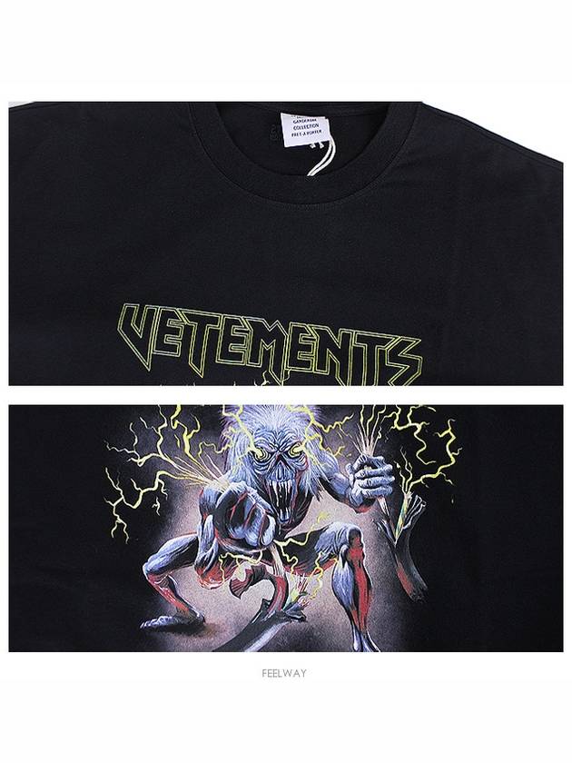 Electric Logo Heavy Metal Short Sleeve T-Shirt Black - VETEMENTS - BALAAN 9