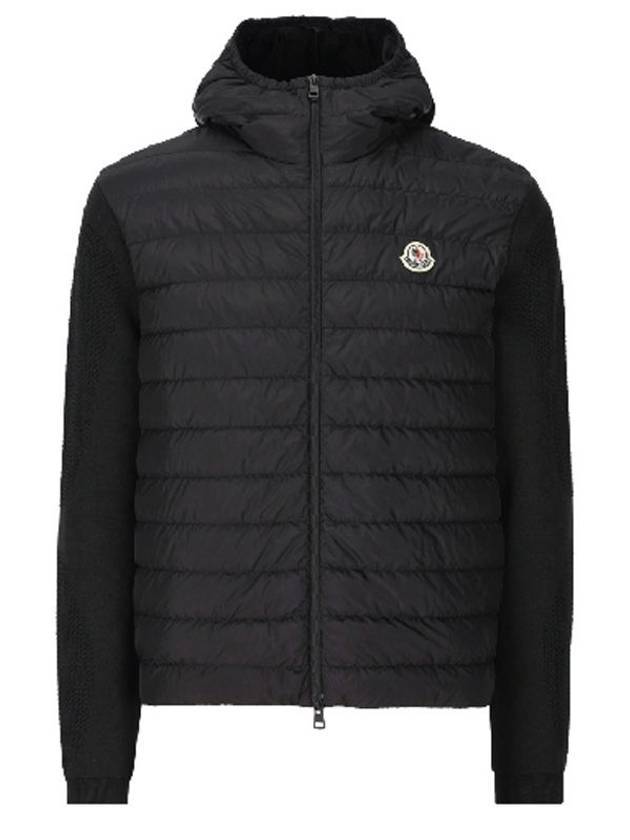 Logo patch knit goose padding black - MONCLER - BALAAN 1