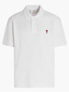 Small Heart Logo Polo Shirt White - AMI - BALAAN 2