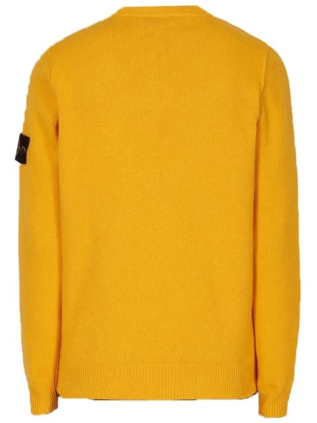 Wappen Patch Crew Neck Wool Knit Top Yellow - STONE ISLAND - BALAAN 3