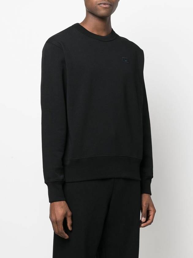 Face Patch Crew Neck Sweatshirt Black - ACNE STUDIOS - BALAAN 3