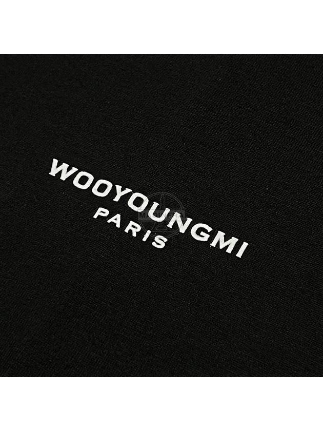 Back Logo Square Label Cotton Short Sleeve T-Shirt Black - WOOYOUNGMI - BALAAN 7