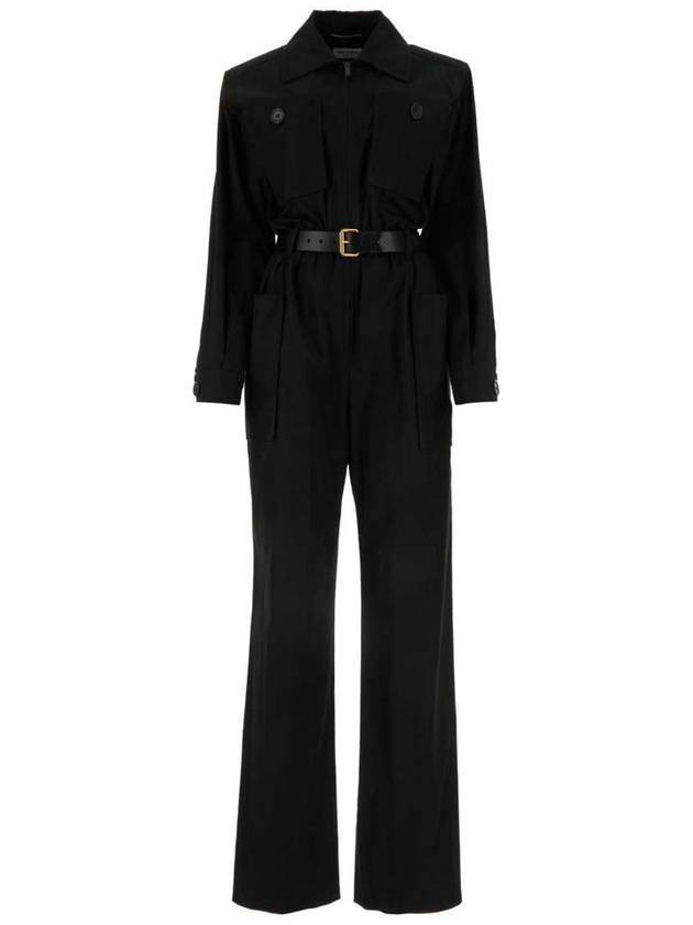 long sleeve belted jumpsuit 785813Y9I26_1000 - SAINT LAURENT - BALAAN 2