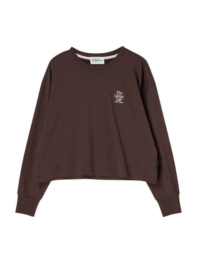 Essential Crop Long Sleeve T-Shirt Brown - THE GREEN LAB - BALAAN 1