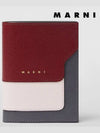 Saffiano Leather Color Block Half Wallet Red - MARNI - BALAAN 3