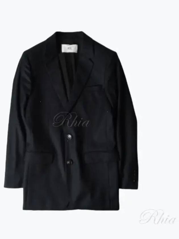 Virgin Wool Two-Button Jacket Black - AMI - BALAAN 2