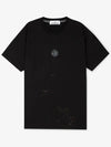 Compass Logo Print Short Sleeve T-Shirt Black - STONE ISLAND - BALAAN 3