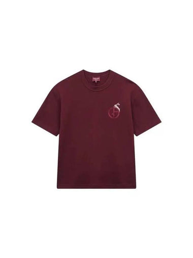 Men s Rabbit Logo Soft T Shirt Burgundy - GIORGIO ARMANI - BALAAN 1