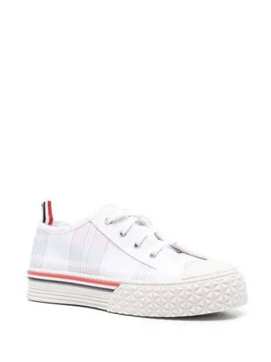 Women's Madras Canvas Collegiate Low Top Sneakers Light Pink - THOM BROWNE - BALAAN 2