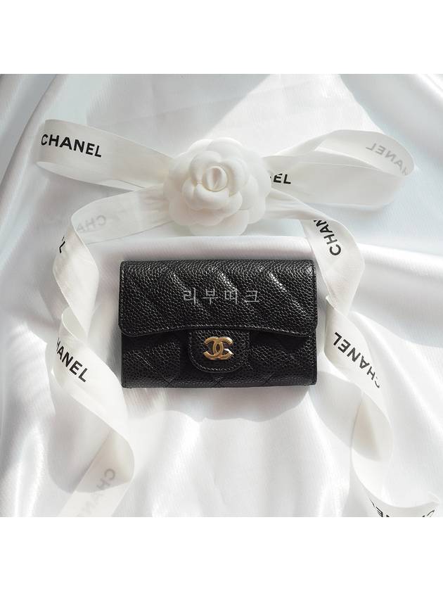 Classic Grained Calfskin Card Wallet Black - CHANEL - BALAAN 2