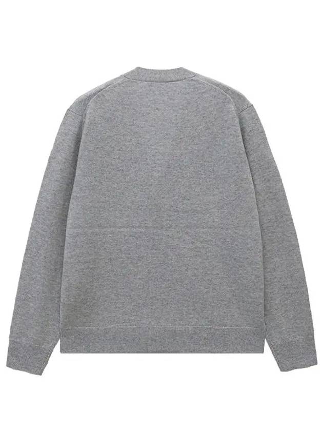 Keve Face Wool V-neck Cardigan Grey - ACNE STUDIOS - BALAAN 7