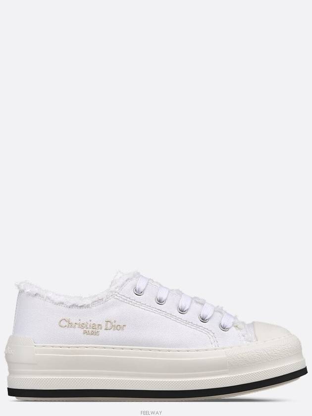 Walk'n Platform Cotton Canvas Low Top Sneakers White - DIOR - BALAAN 3