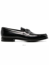 Brushed Leather Loafers Black - PRADA - BALAAN 4