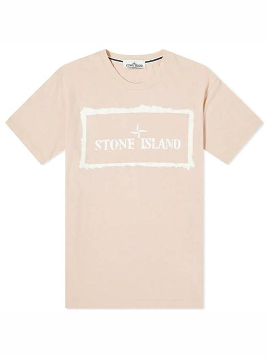 Stencil One Logo Short Sleeve T-Shirt Pink - STONE ISLAND - BALAAN 2