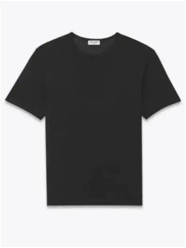 Basic Short Sleeve T-Shirt Black - SAINT LAURENT - BALAAN 2