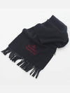 Logo Wool Fringe Muffler Navy - VIVIENNE WESTWOOD - BALAAN 3