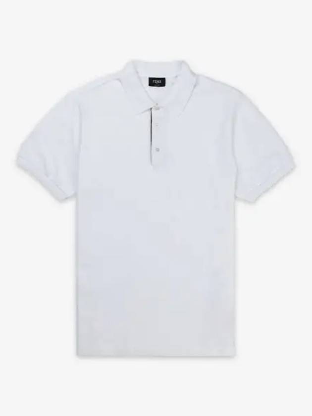 Piqué Polo Shirt White - FENDI - BALAAN 2