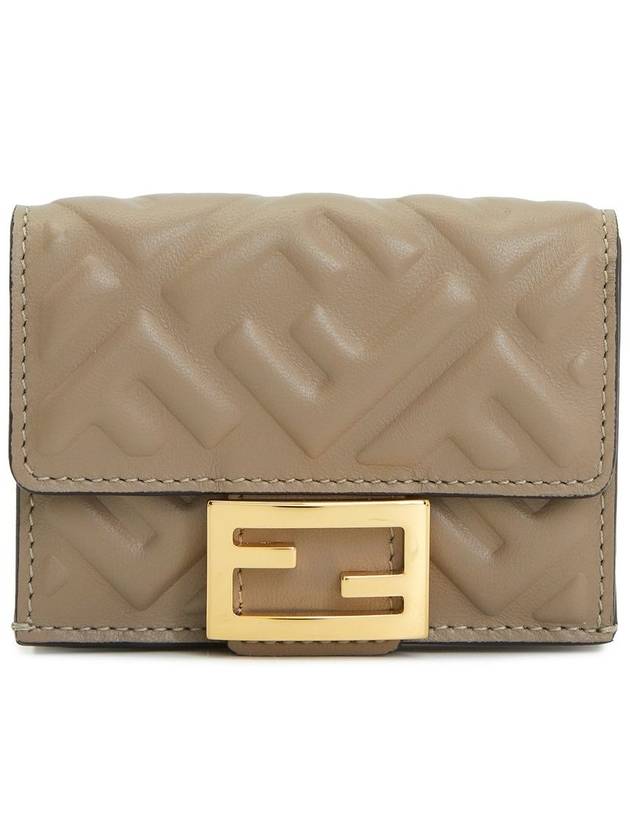 FF Baguette Flap Card Half Wallet Beige - FENDI - BALAAN 2