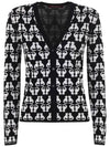 22FW OTTAVO cat pattern cardigan black 63461129 008 - MAX MARA - BALAAN 1