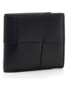 Men's Intrecciato Half Wallet Black - BOTTEGA VENETA - BALAAN 2