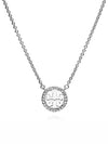 Miller Pave Logo Delicate Necklace Silver - TORY BURCH - BALAAN 5