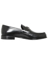 Brushed Leather Loafers Black - PRADA - BALAAN 4