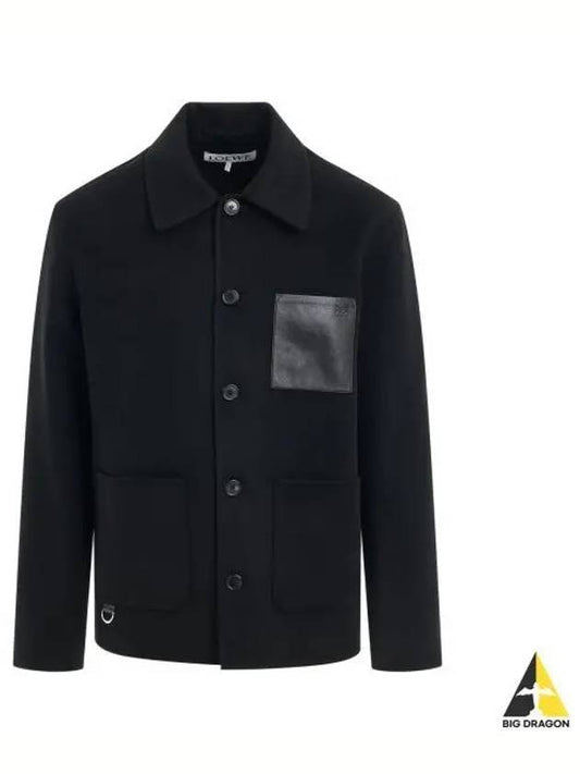 Anagram Embossed Workwear Wool Cashmere Blend Jacket Black - LOEWE - BALAAN 2