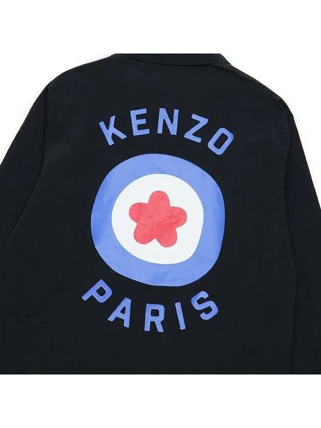 Target Print Coach Overshirt Jacket Black - KENZO - BALAAN 7