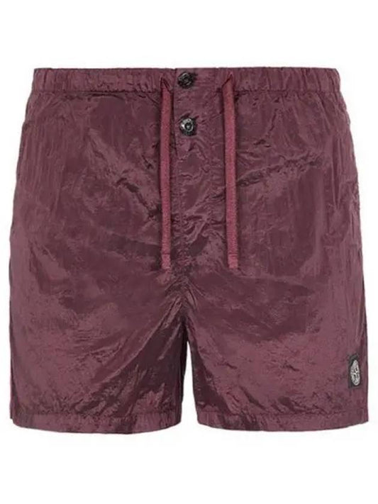 Men's Nylon Metal Swim Shorts Burgundy - STONE ISLAND - BALAAN 2